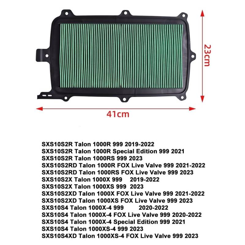 Motorrad Luftfilter for SXS10S2R 1000R 2019-2022 SXS10S4 1000X-4 2020-2022 17215HL6A00 SXS10S2RD(1pc) von GRESFGT