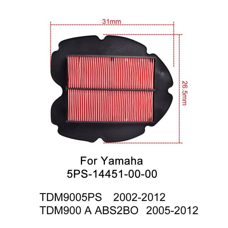 Motorrad-Luftfilter for TDM900 5PS 2002–2012 TDM900 A A2BO 2005–2012 TDM 900 TDM-900 5PS-14451-00-00(1pc) von GRESFGT