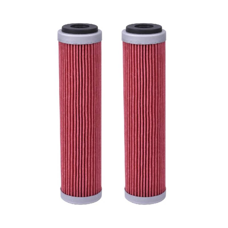 Motorrad Ölfilter for 400 RR Enduro 4T 2010-2021 430 RR Enduro Racing 4T 450 RR Enduro 4T 450 RR Cross Country 4T(2pcs Red) von GRESFGT