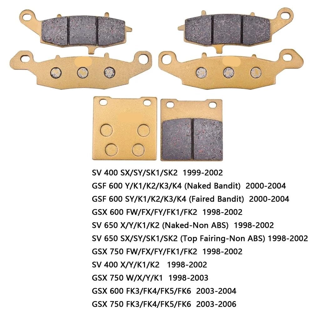 Motorrad vorne und hinten Keramik-Bremsbeläge for SV 400 650 GSF 600 NakedFaired Bandit 2000–2004 G$X 600 750 2003–2006(Front And Rear) von GRESFGT