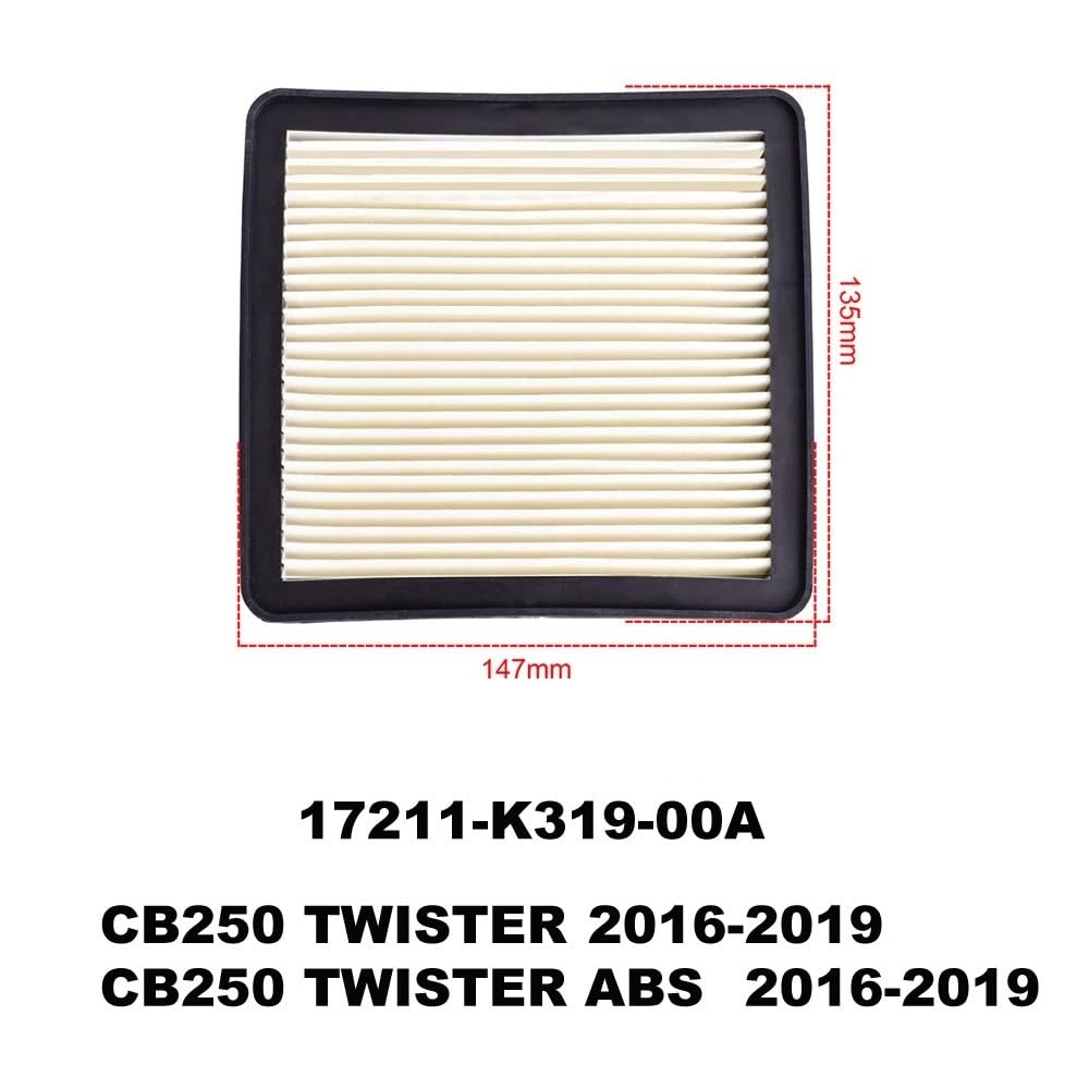 Motorradluftfilterreiniger for CB250 Twister 2016-2019 CB 250 Twister A 2016-2019 17211-K319-00A Motorradteile(2pc) von GRESFGT