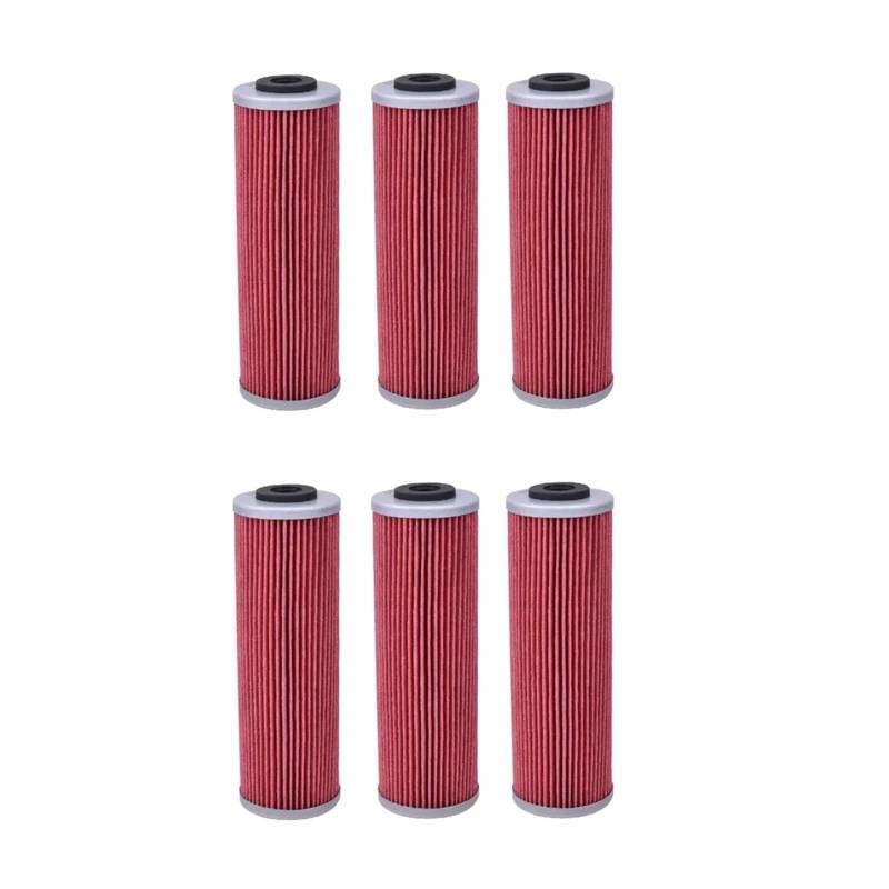 Motorradölfilter for 1090 1190 Abenteuer RL 1190 RC8 R Track 1290 Super Adventure R TKC ST 1290 Super Duk/E GT 14-21(6pcs Red) von GRESFGT