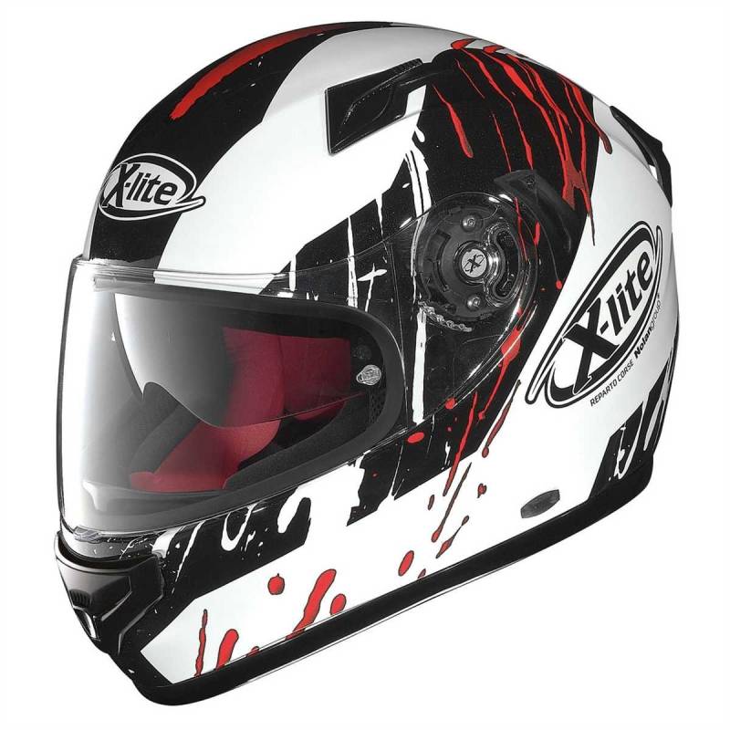 X-Lite X-661 Spox Integralhelm, Farbe Weiss-schwarz-rot, Größe XS (53/54) von GREX