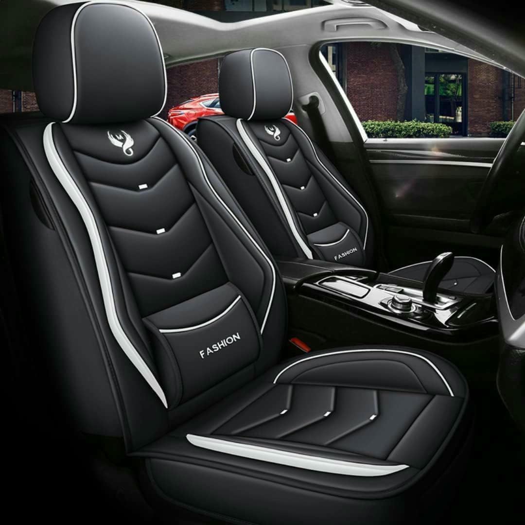 CLLYCRSM Universal-Autositzbezug-Sets für Hyundai Genesis G80, G90, Santafe Matrix, Grandeur Rohens, Veracr I10, Hb20, I20, Ix20, passend für die meisten Autos, Seitenairbag-kompatibel, Schwarz und von GRFERT