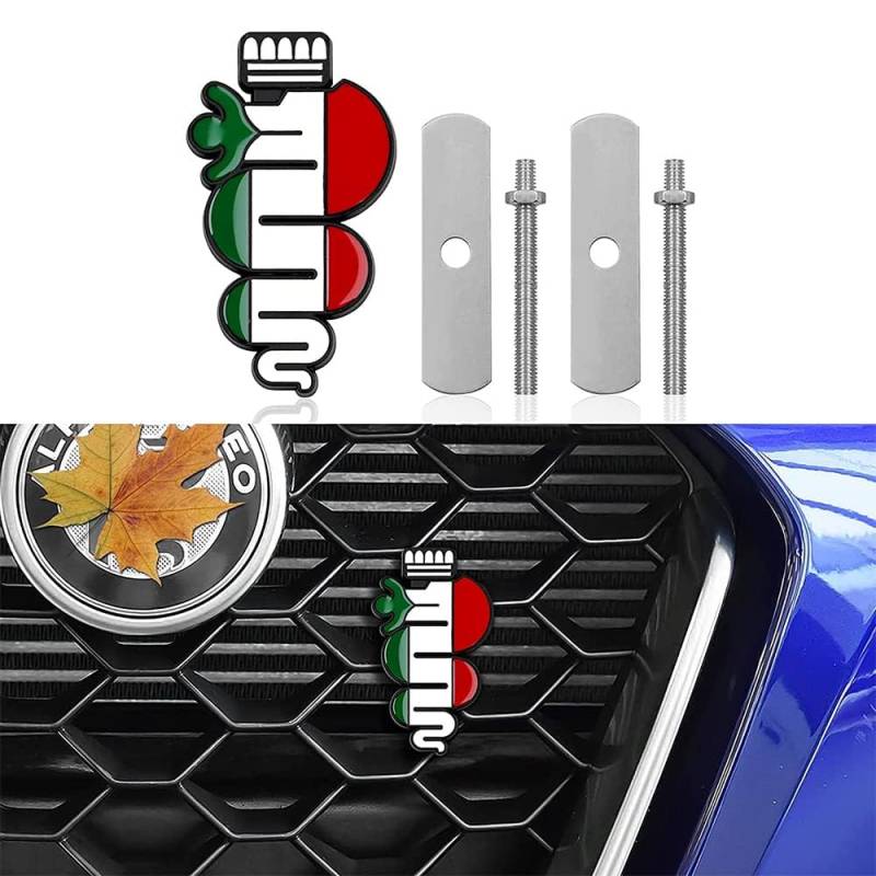 Auto-Kühlergrill-Emblem für Alfa Romeo Giulietta Giulia Mito Stelvio GT 147 156 159 166 166, dekorativer Aufkleber in Schlangenfarbe, Zubehör von GRFIT