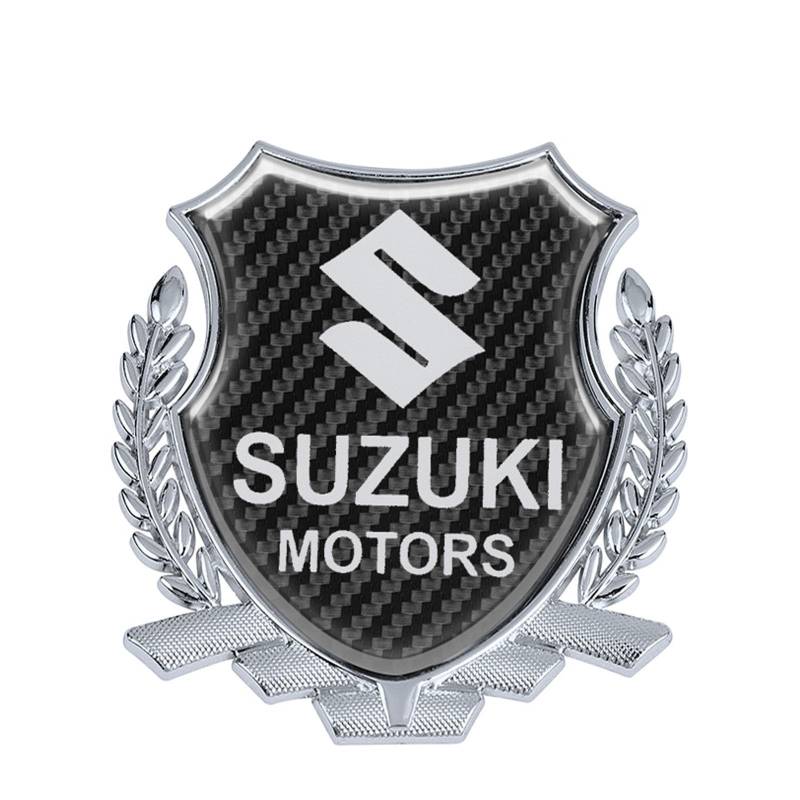 Auto Metall Emblem Aufkleber für Suzuki, Auto Logo Abdeckung Emblem Abzeichen,Silver von GRFIT