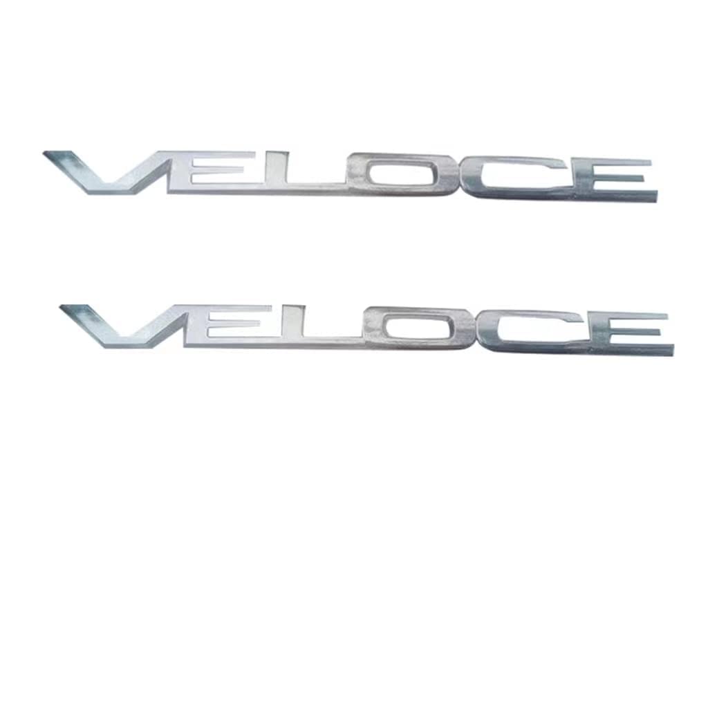 Auto Schriftzug Deko Logo Veloce, für Alfa Romeo Giulia Stelvio Ersatz 3D Auto Aufkleber Logo,Silver von GRFIT