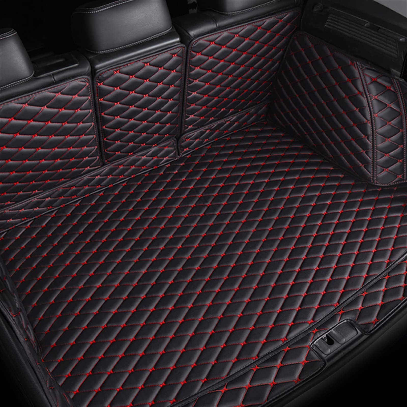 Kofferraummatten Vollflächige Kofferraummatten für Benz W177 A-Klasse W169 W176 Innendetails Autozubehör Kofferraumschutz (Color : Schwarz Rot) von GRFIT