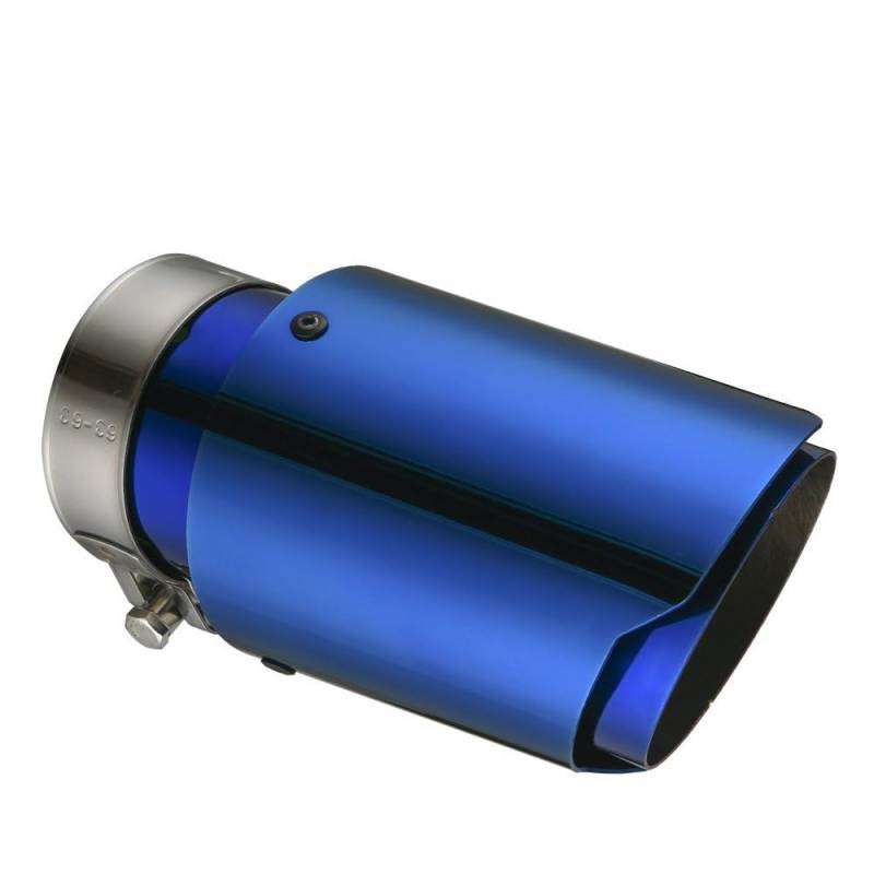 Motorrad-Auspuff-Schalldämpfer, Auto, Universal-Schalldämpferspitze, Auspuffanlage, gerade, blaue Dekoration für Akrapovic-Auspuffrohr-Schalldämpfer, Edelstahl-Schalldämpferrohr (Größe: 51 mm - 76 mm) von GRFIT