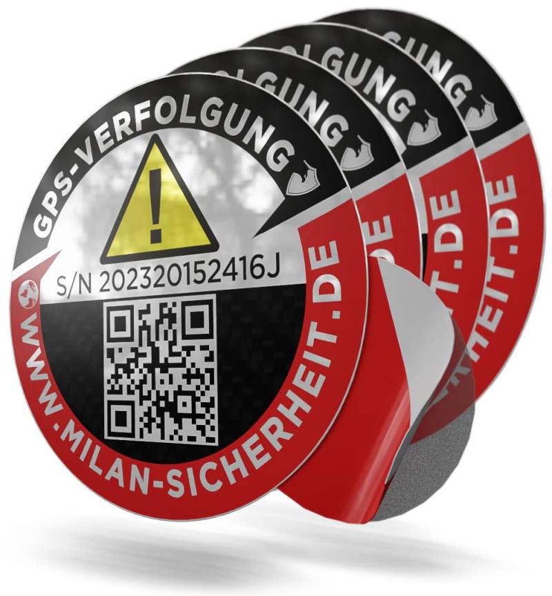 GRIP&BENDER GPS Anti-Diebstahl Aufkleber - Tracking Warnhinweis Sticker mit Webseite - Kleine Warnaufkleber (8 Stück, 32mm) von GRIP&BENDER