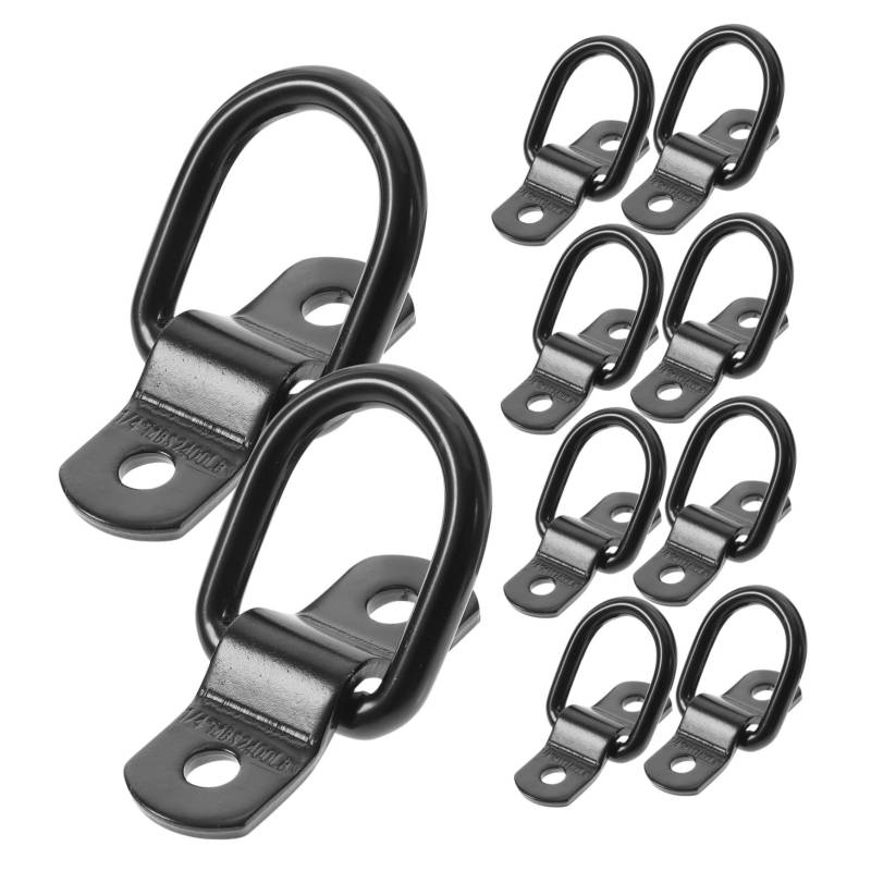 GRIRIW 10er Set D Ring Haken Für Die Oberflächenmontage Schwerlast Zurrösen Für PKW LKW Und Anhänger Tie Down Anchors Mit Tragkraft Zur Effektiven Ladungssicherung von GRIRIW