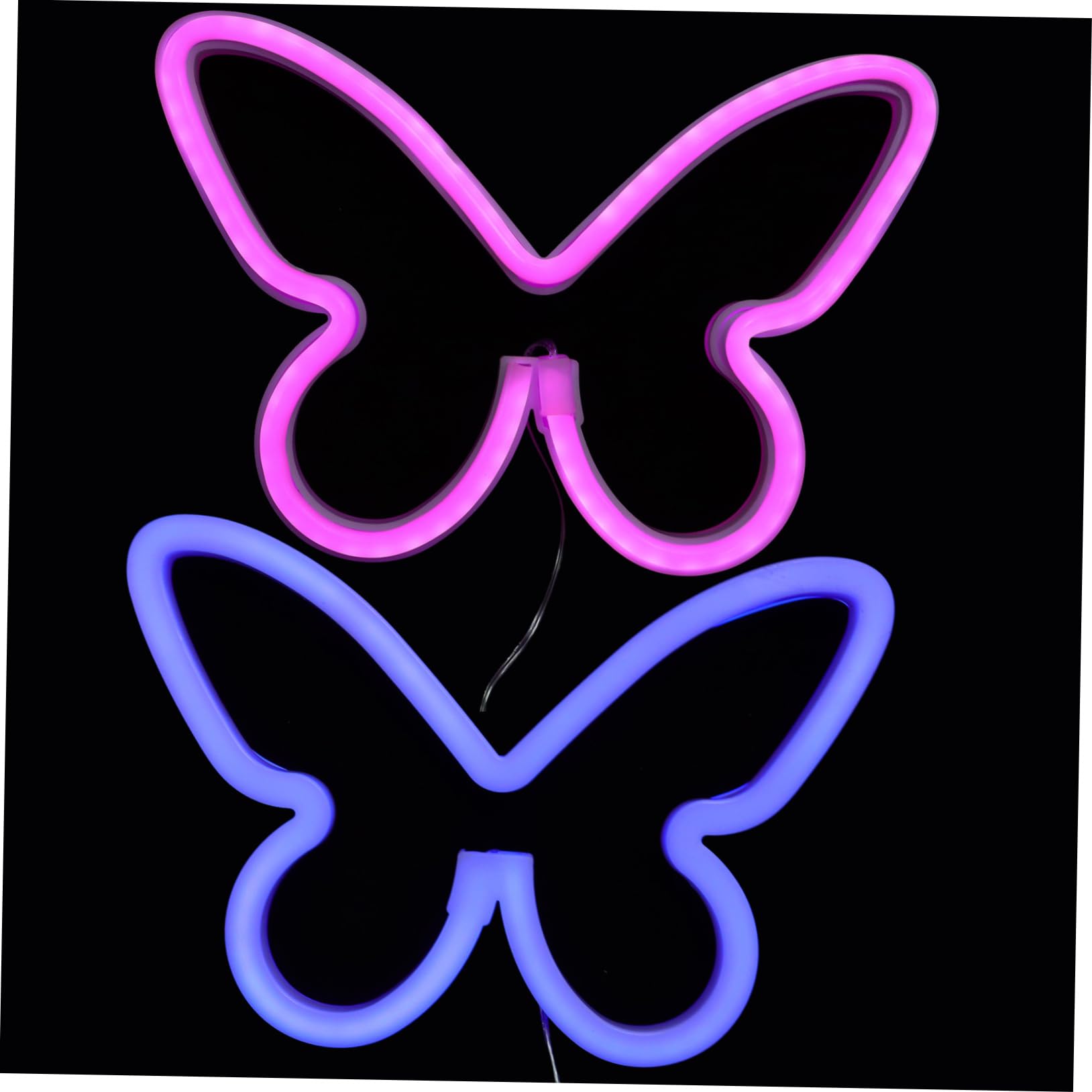 GRIRIW 2 Stück Schmetterling Neon Wanddekoration Schlafzimmer Dekoration Nocturne Lampe LED Schild Neonlicht Tier Neonschild Dekorationen Für Wohnzimmer Aufkleber USB Wanddekor Lampen von GRIRIW