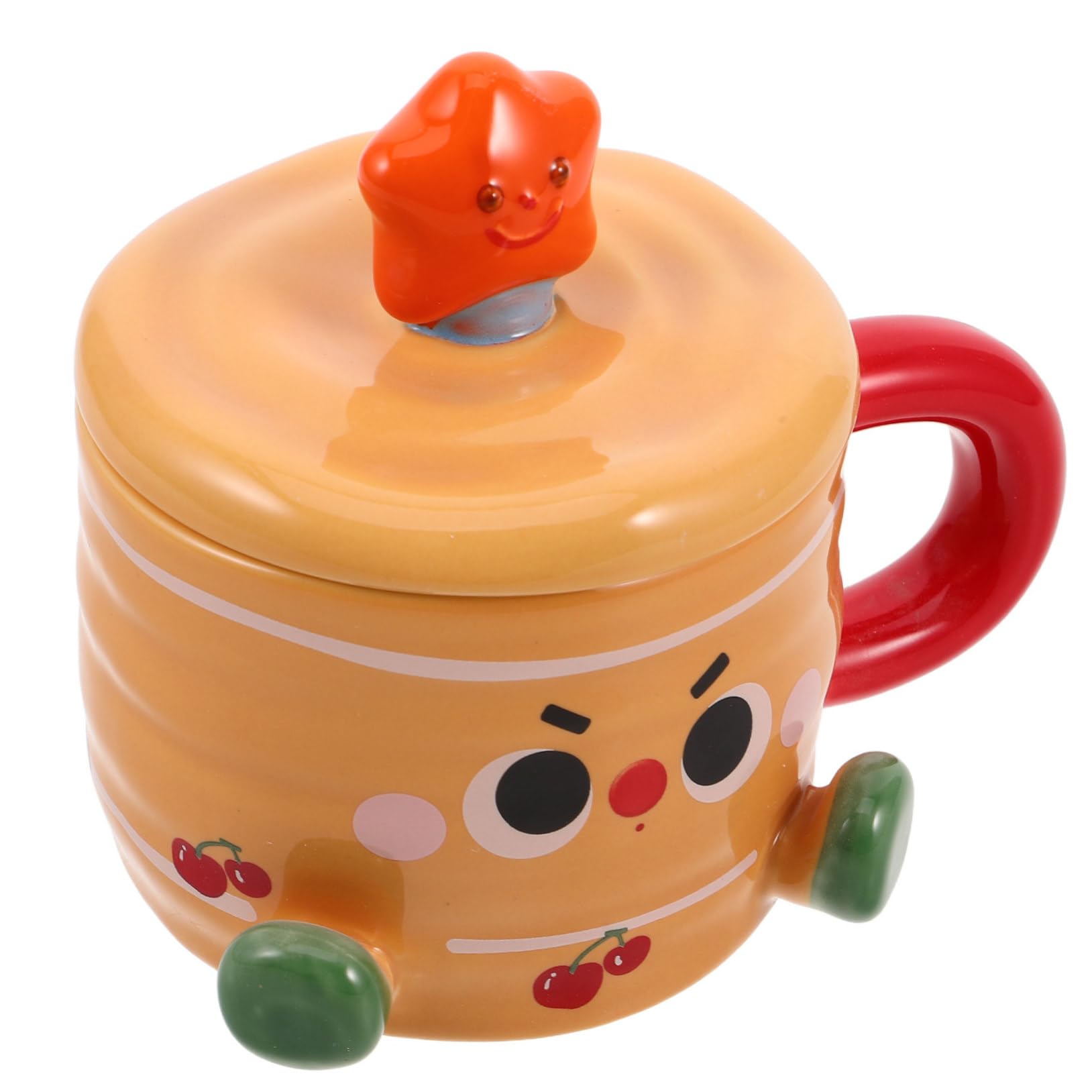 GRIRIW Niedliche Kawaii-kaffeetassen Mit Deckel, Neuartige Süße Kaffeetasse, Keramik-teetasse, Kaffee-Latte-Tasse, Trinkbecher Für Mädchen, Freunde, Kinder, Weihnachts- Und von GRIRIW