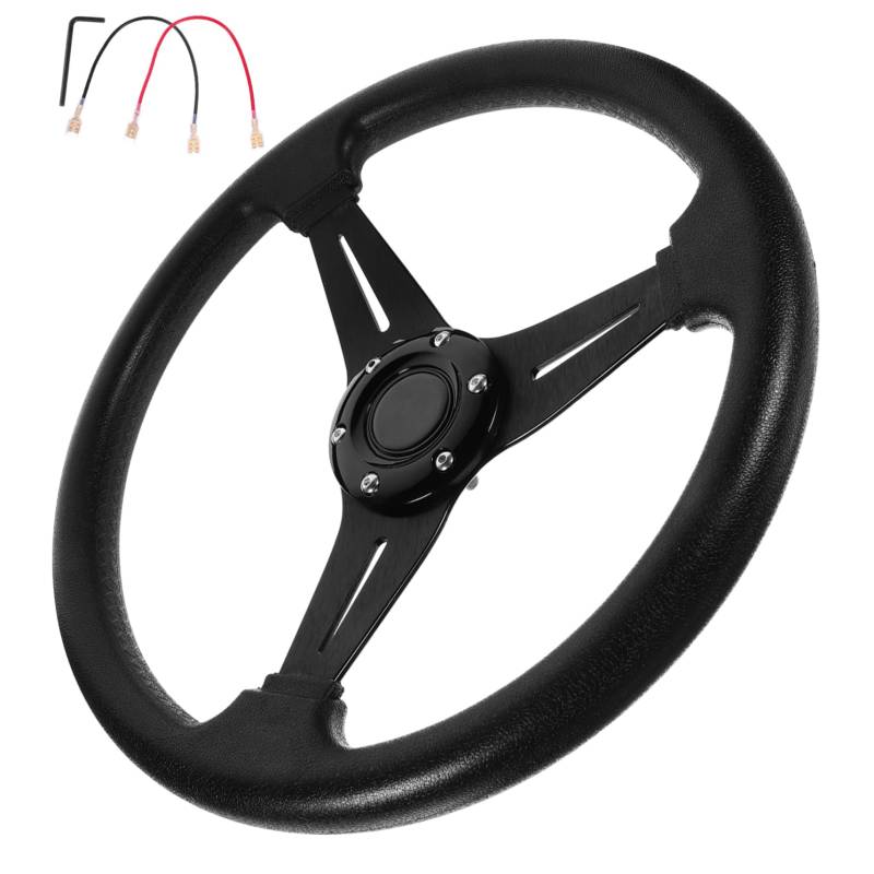 GRIRIW Schnellverschluss Lenkrad Racing Lenkrad Universelles PU Autozubehör Für Sportliche Fahrten 340mm Durchmesser Hochwertiges Material Perfekte Passform Für Ihr Fahrzeug von GRIRIW