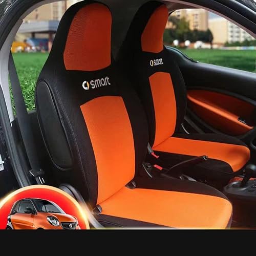 GRONGU Autositzbezug, Für Smart 451 Fortwo, Four Seasons Atmungsaktives Kissen, Innendekoration, Styling-Zubehör,Orange von GRONGU