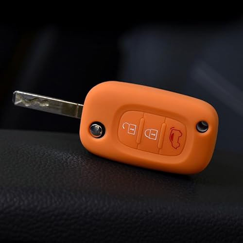 GRONGU Silikon-Schlüsselhülle, Für Smart 451 453 Fortwo Forfour, Autoschlüssel-Dekorationszubehör,Orange von GRONGU