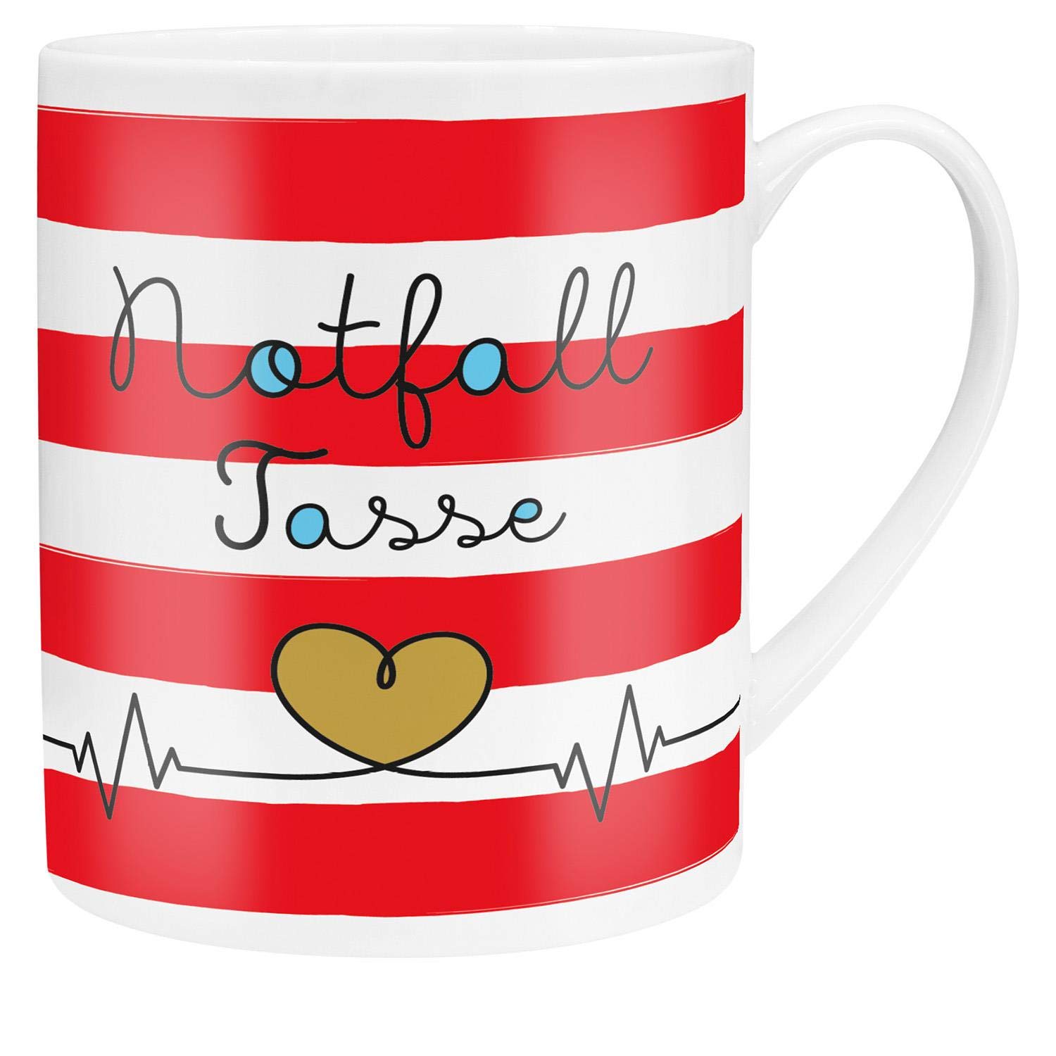 GRUSS & CO XL-Tasse Motiv "Notfall" | Große Tasse aus Porzellan, Jumbo-Tasse, 60 cl, Tasse mit Spruch | Geschenk, Freund, Freundin | 46647 von GRUSS & CO