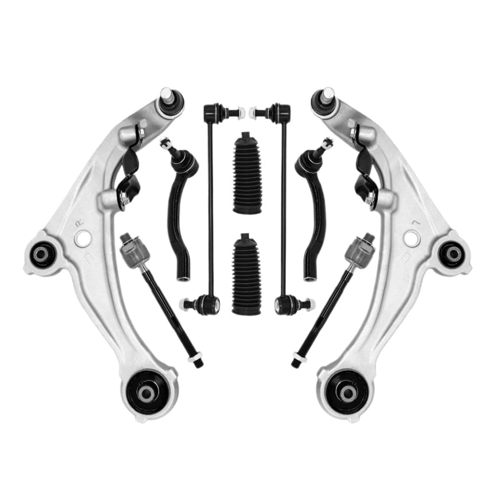 10-teiliges Aufhängungsset Kompatibel mit den vorderen unteren Querlenker, Spurstangenmanschette, kompatibel mit Altima-Modellen von 2007 bis 2013 von GRzHKN