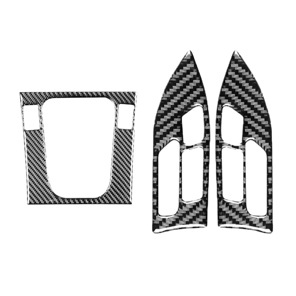 Autokulenschicht -Schaltplattenrahmenabdeckung und Lenkradknopfaufkleber mit Kohlefaser -Aussehen mit Accord Limousinenmodellen 2003 bis 2007 kompatibel(Button Cover) von GRzHKN