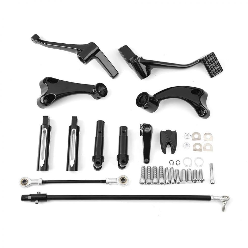 Forward Control Foot Peg Linkage Kit Kompatibel mit kompatible Sportster XL 1200 883 Super Low 2014-2018 Fünfundvierzig Jahre alt(Black) von GRzHKN