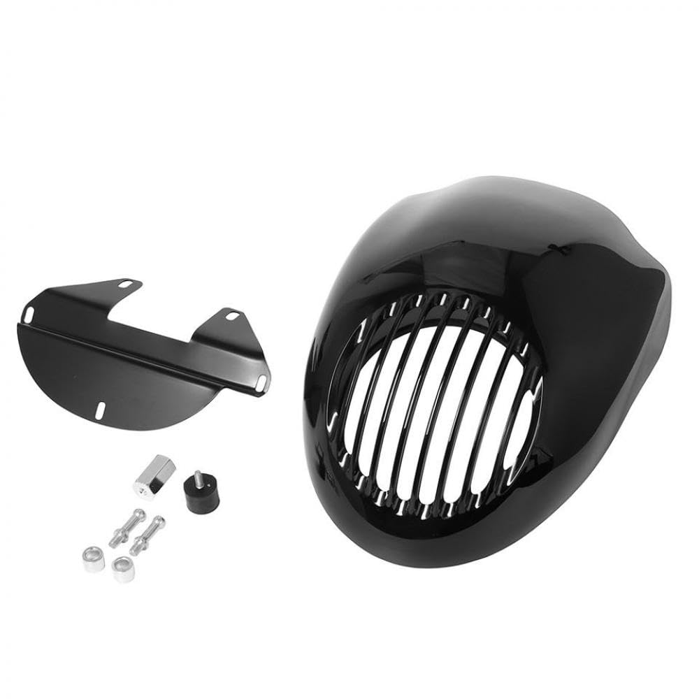 Motorrad-Frontverkleidungsabdeckung kompatibel mit 883 1200 Sportster Vorderradgabelhalterung XLCH Windschutzscheibenabdeckung aus schwarzem ABS-Kunststoff(Grill Style) von GRzHKN