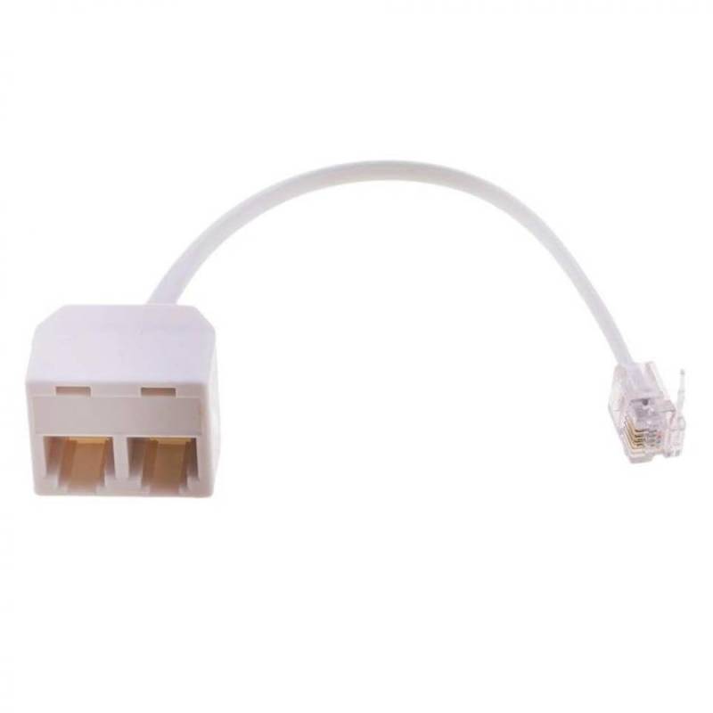 RJ11 6P4C Telefon-Splitter-Stecker auf Dual-Buchse-Adapter Kompatibel mit Festnetz-Telefonverbindung und -trennung von GRzHKN