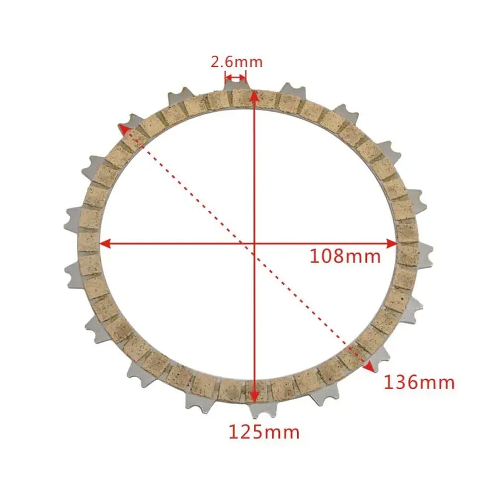 Reibungskupplungsplattenkit kompatibel mit CBR300R CBR300 CB300 CBR CB 300 CB300F CRF250M CRF250L CRF250 CRF 250 Motorradzubehör(1pcs Narrow) von GRzHKN