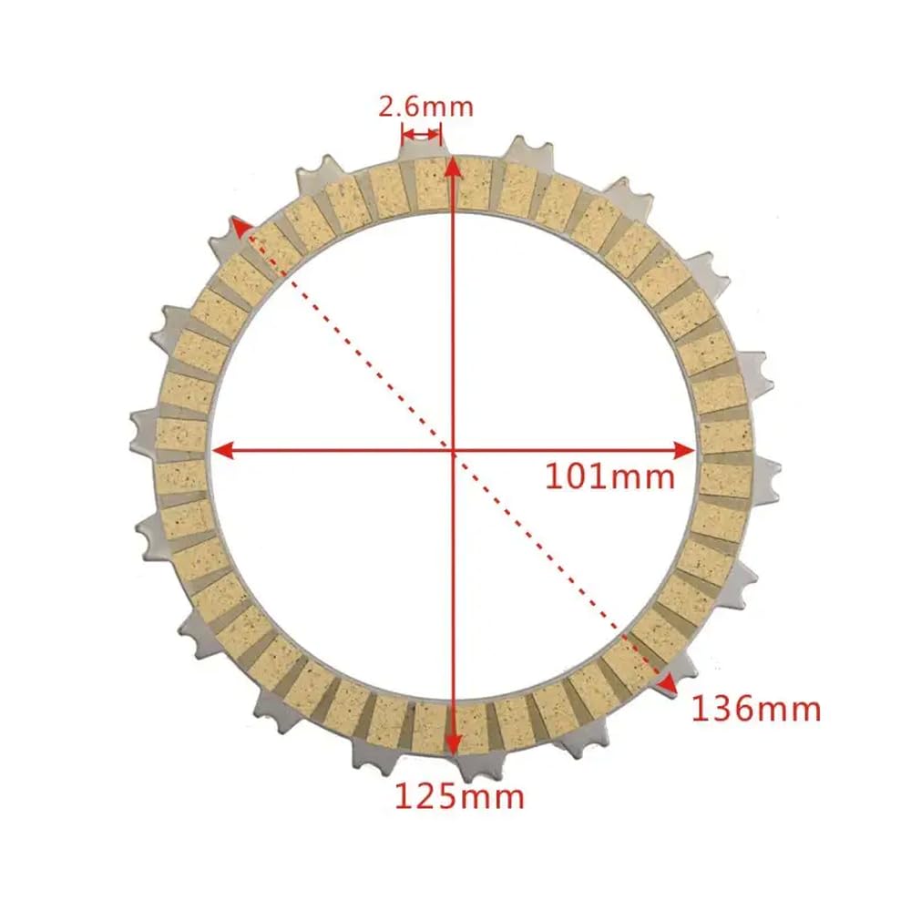 Reibungskupplungsplattenkit kompatibel mit CBR300R CBR300 CB300 CBR CB 300 CB300F CRF250M CRF250L CRF250 CRF 250 Motorradzubehör(1pcs Width) von GRzHKN