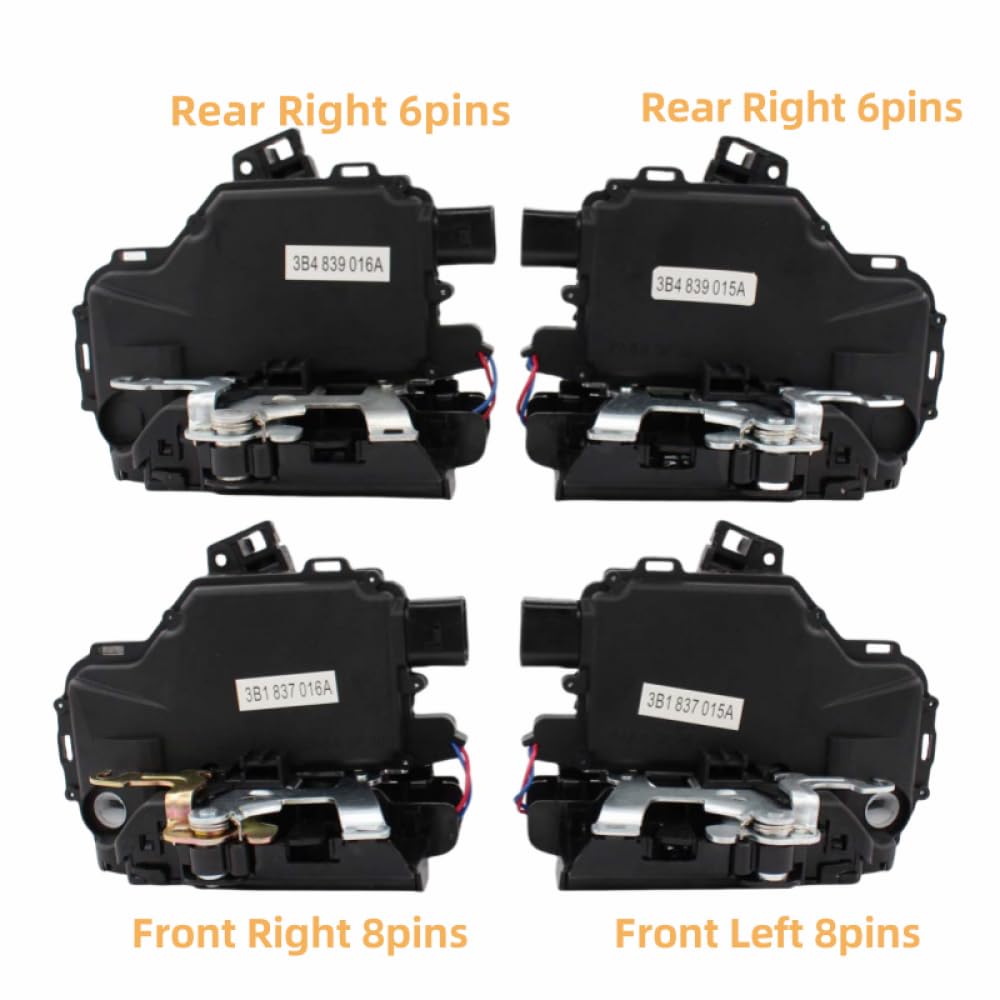 Türverriegelungsaktuatoren kompatibel mit B5 MK4 vorne hinten Links rechts Ersatzteile 3B1837015A 3B1837016A 3B4839015A 3B4839016A(Rear Right 6pins) von GRzHKN