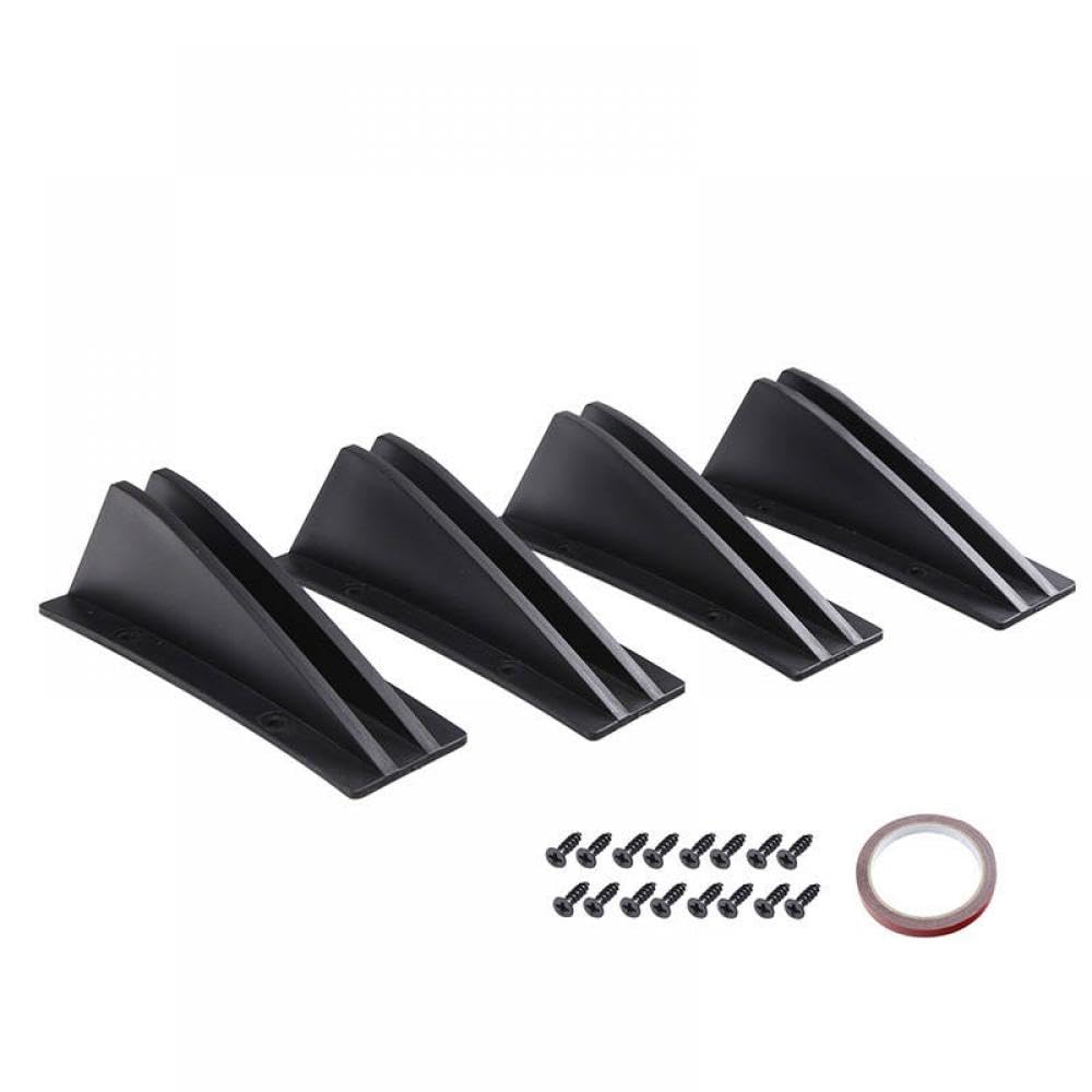 Universal 4Pcs Auto Hintere Stoßstange Lip Splitter Spoiler Anti-Kollision Schutz Kompatibel mit Gekrümmte Oberflächen(Black) von GRzHKN