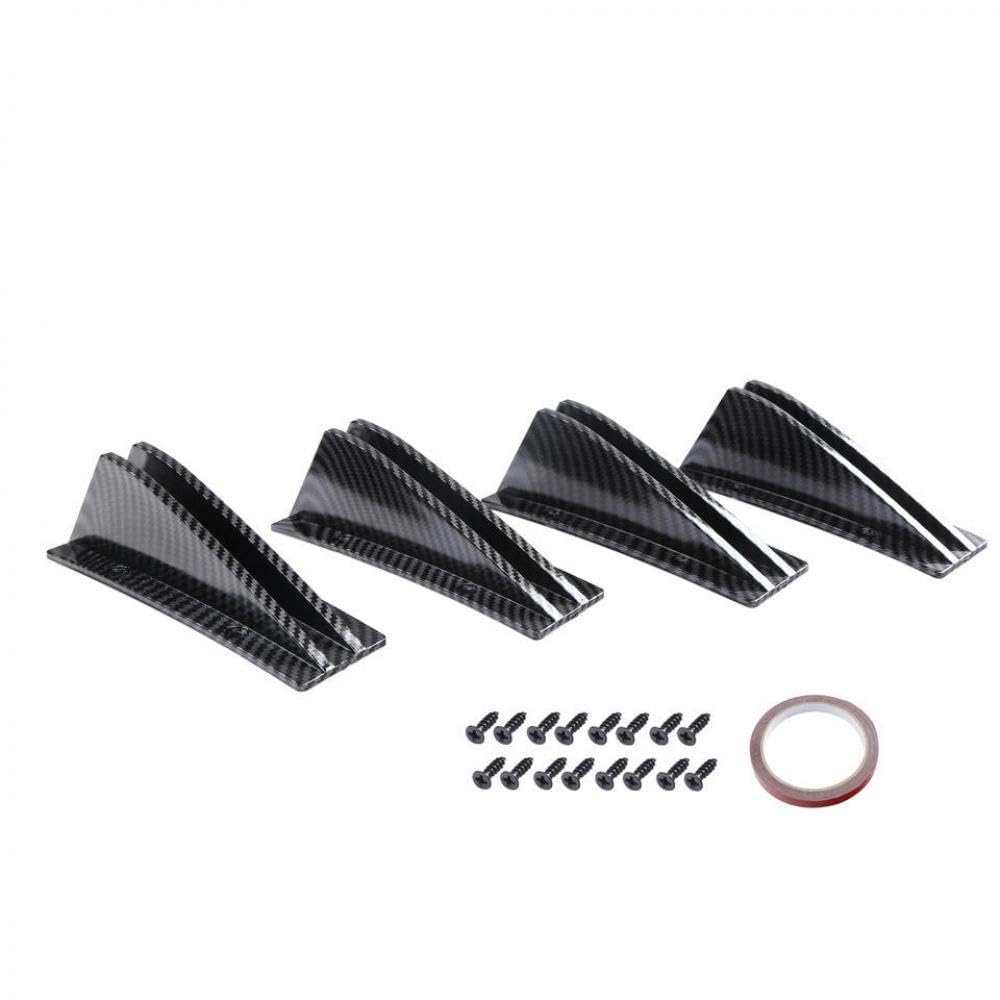 Universal 4Pcs Auto Hintere Stoßstange Lip Splitter Spoiler Anti-Kollision Schutz Kompatibel mit Gekrümmte Oberflächen(Carbon Fiber) von GRzHKN