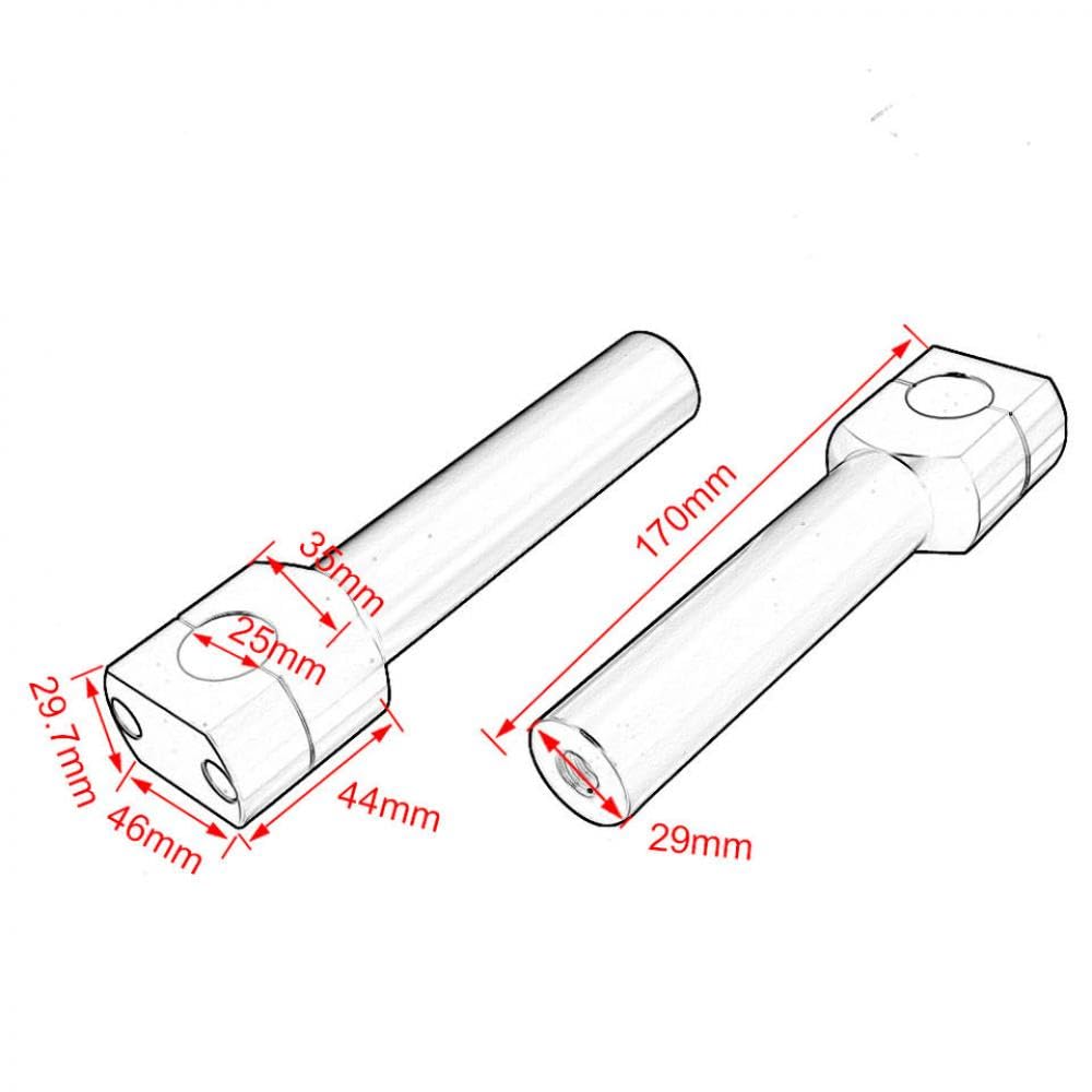 Universal Motorrad Lenker Riser Mount Clamp Adapter 22mm 25mm In Schwarz Und Chrom Aluminium Kompatibel mit Motorrad Zubehör(25MM Chrome) von GRzHKN