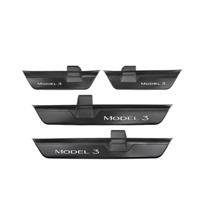 Welcome Einstiegsleistenschutz, 4 Stück, kabellose magnetische beleuchtete Pedal-Sets, kompatibel mit Modell 3 Highland Autozubehör(Solid Matte Black) von GRzHKN