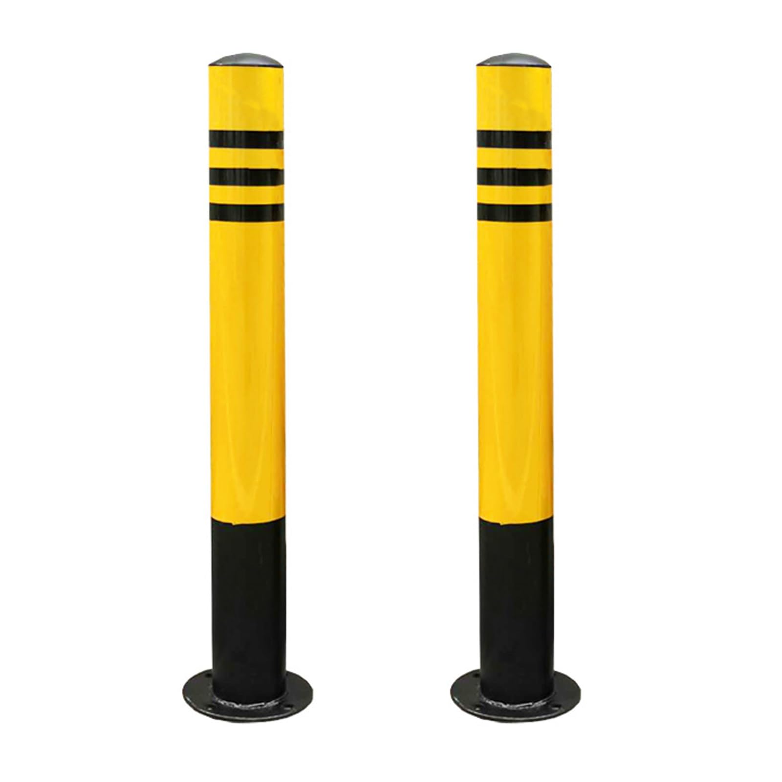 Flexibler Parkpollerpfosten Sicherheitspoller, Rammschutz-Poller, Pulverbeschichteter Stahl, Für Parkplätze Nachts Reflektierend, Für Garagen Baustellen Wohngebiete(Yellow(2pcs),8.9*75cm/3.5*29.5in) von GSATREY