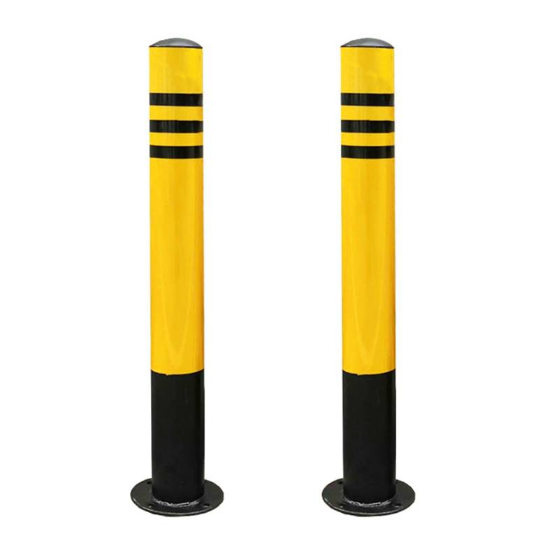 Flexibler Parkpollerpfosten Sicherheitspoller, Rammschutz-Poller, Pulverbeschichteter Stahl, Für Parkplätze Nachts Reflektierend, Für Garagen Baustellen Wohngebiete(Yellow(2pcs),8.9*75cm/3.5*29.5in) von GSATREY