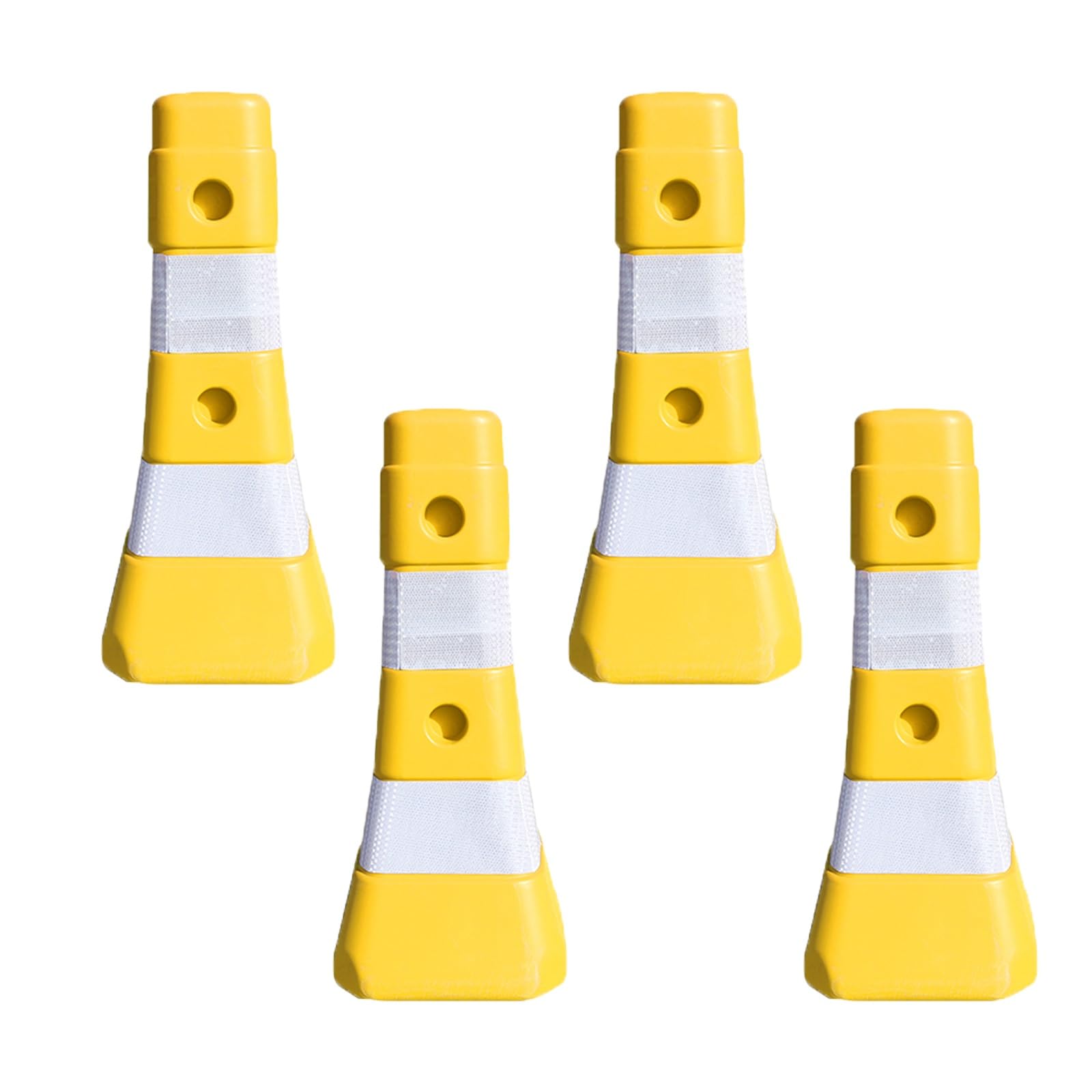 Flexibler Parkpollerpfosten Sicherheitspoller, Warnleitkegel Leitkegeln, Kunststoff-Verkehrspfosten Mit Reflektierenden Kragen, Warnhinweis Zum Schutz Vor Anfahrschäden(Yellow (4pcs)) von GSATREY