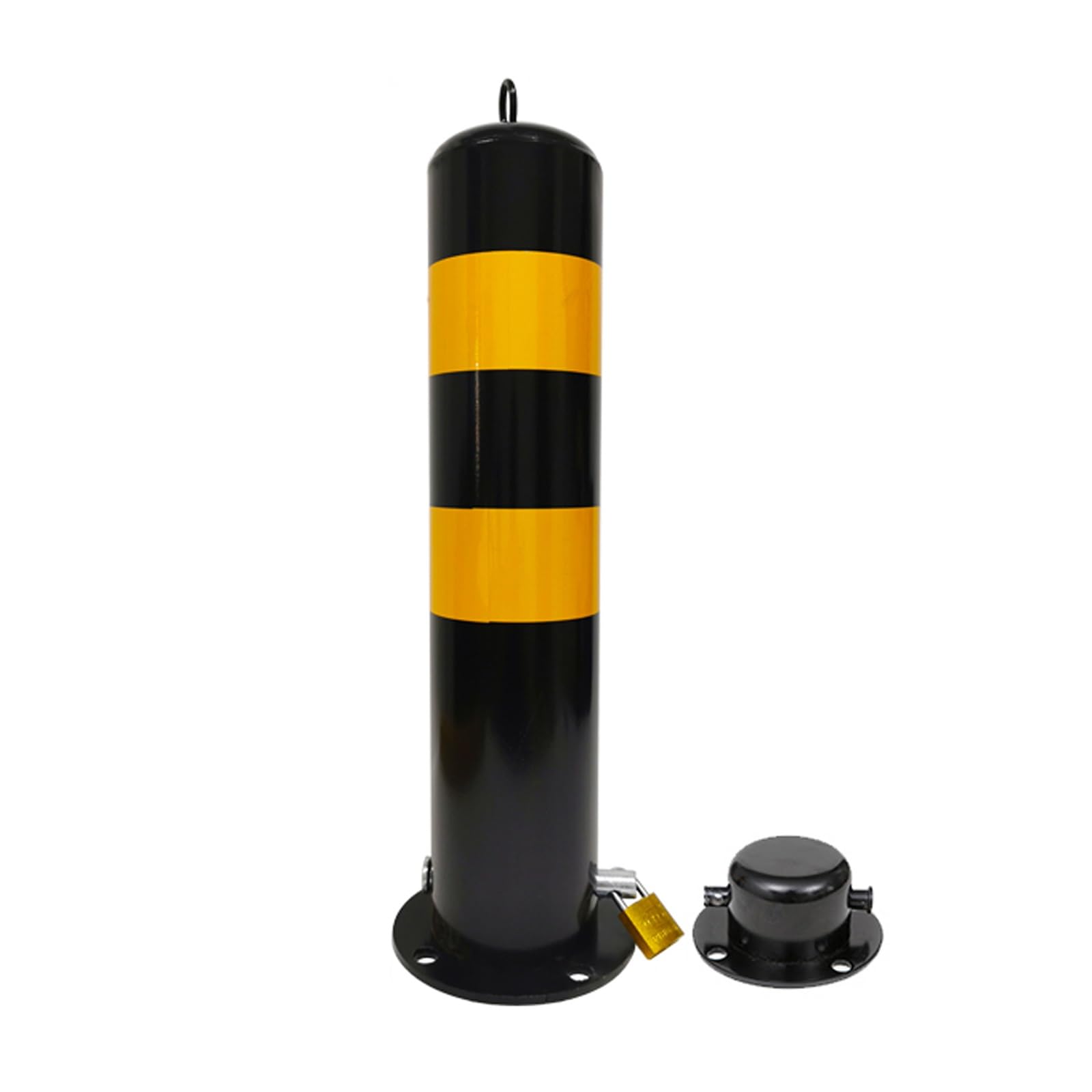 Freistehende Sicherheitspoller Absperrpfosten, Parkpoller, Warnhinweis Zum Schutz Vor Anfahrschäden, Hotels Parkplätzen Rasenflächen Supermärkten Wartungsbereichen Lagerhallen(Black (1pcs),100cm/39.4i von GSATREY