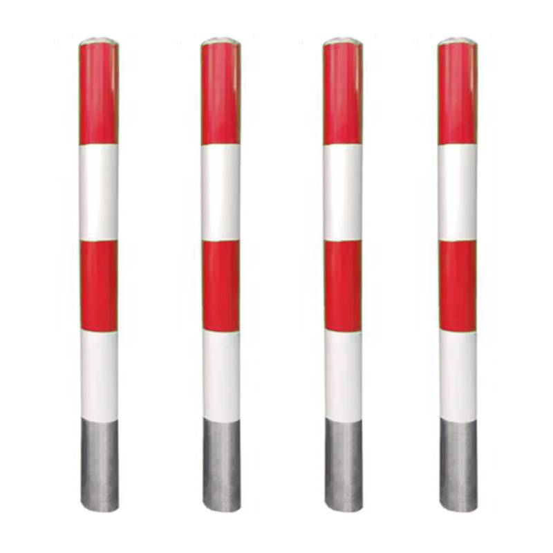 Freistehende Sicherheitspoller Absperrpfosten, Parkpoller, Warnhinweis Zum Schutz Vor Anfahrschäden, Hotels Parkplätzen Rasenflächen Supermärkten Wartungsbereichen Lagerhallen(Red (4pcs),11.4cm/4.5in) von GSATREY