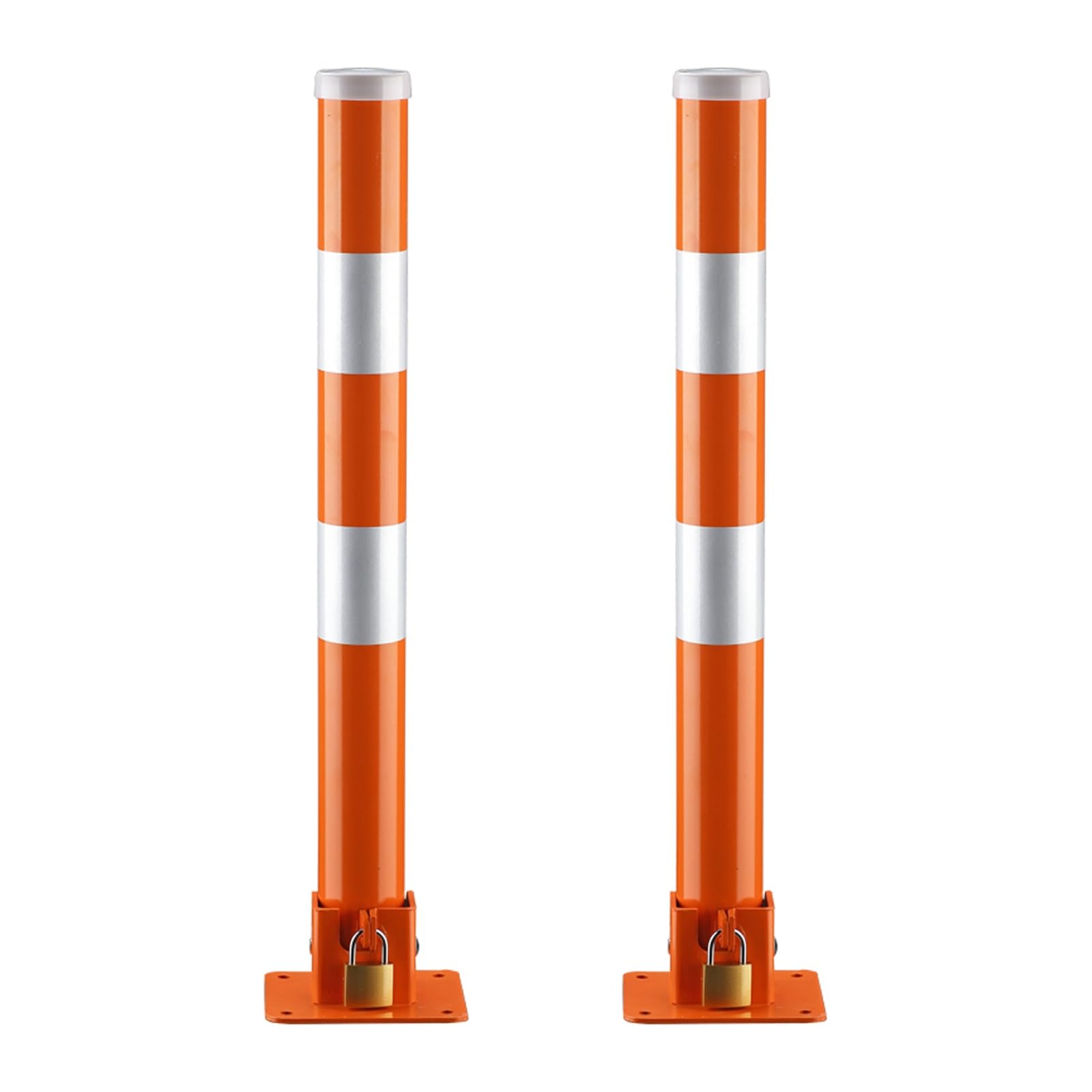 Parkplatzsperre, Sicherheitspollerpfosten, Verkehrsleitpfosten, Robust Standfuß Sperrpfosten, Robuster Anfahrschutz, for Den Industriellen, Gewerblichen Und Privaten Gebrauch(Orange (2pcs)) von GSATREY