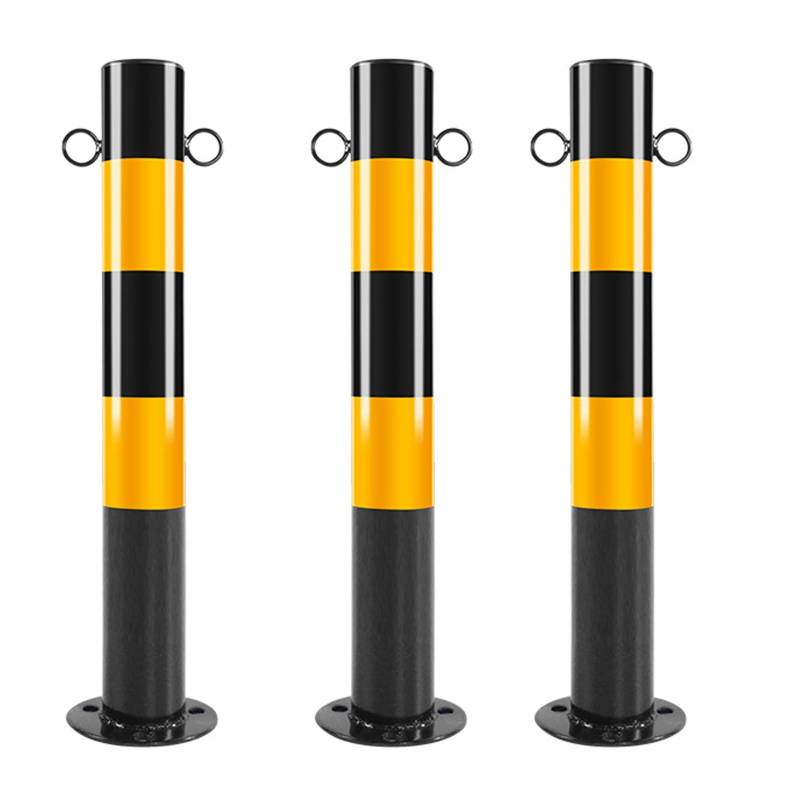 Reflektierende Sicherheitsparkpfosten, Parkplatzsperre, Warnsäule, Einfahrt Poller Pfosten Parkbarriere, Parkplatz Sicherheitspoller, Mit Ankerbolzen, for Garagenplatz(Black (3pcs),75cm/29.5in) von GSATREY