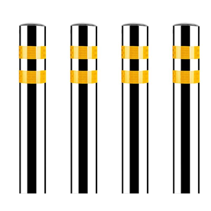 Sicherheitspoller, Absperrpfosten Mit Reflexstreifen, Parkplatzsperre Pfosten, Rammschutz-Poller, Aus Edelstahl, Geeignet Für Verkehrskontrolle Und Menschenmengenmanagement(Silver (4pcs),75cm/29.5in) von GSATREY