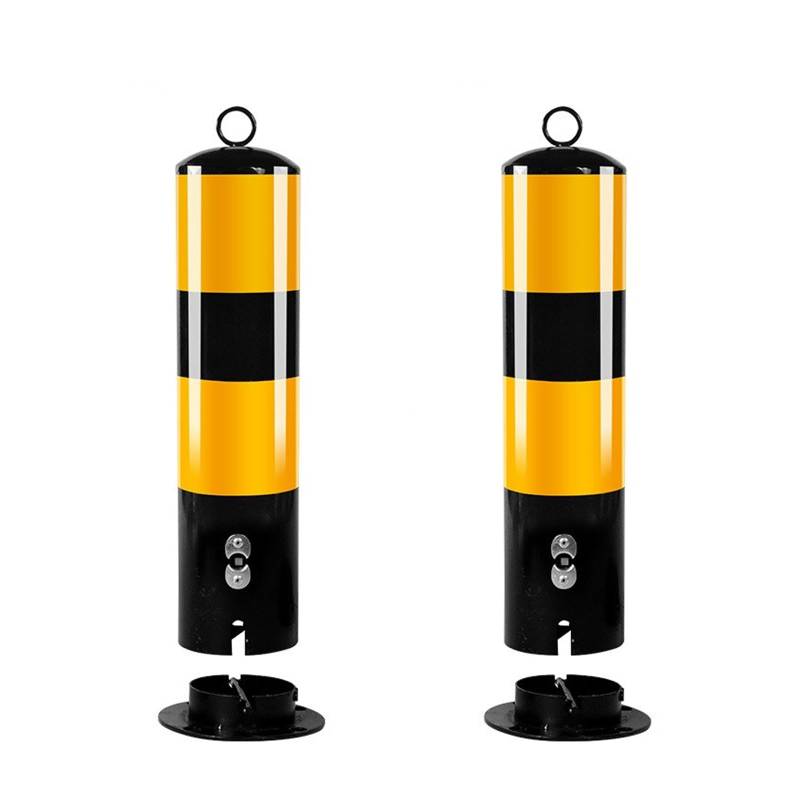 Sicherheitspoller, Poller Mit Reflektierendem Band Für Den Parkplatz, Sicherheitswarnsäule, Warnhinweis Zum Schutz Vor Anfahrschäden, Einfahrtsschutz, Verkehrskontrolle(Black (2pcs)) von GSATREY