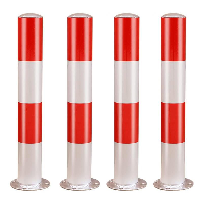 Sicherheitspoller Kollisionsvermeidung, Parkplatzsperre Pfosten, Mit Befestigungsschrauben, Warnsäule, Reflektierende Parkbarrieren, Warnhinweis Zum Schutz Vor Anfahrschäden(Red (4pcs),8.9*75cm/3.5*29 von GSATREY