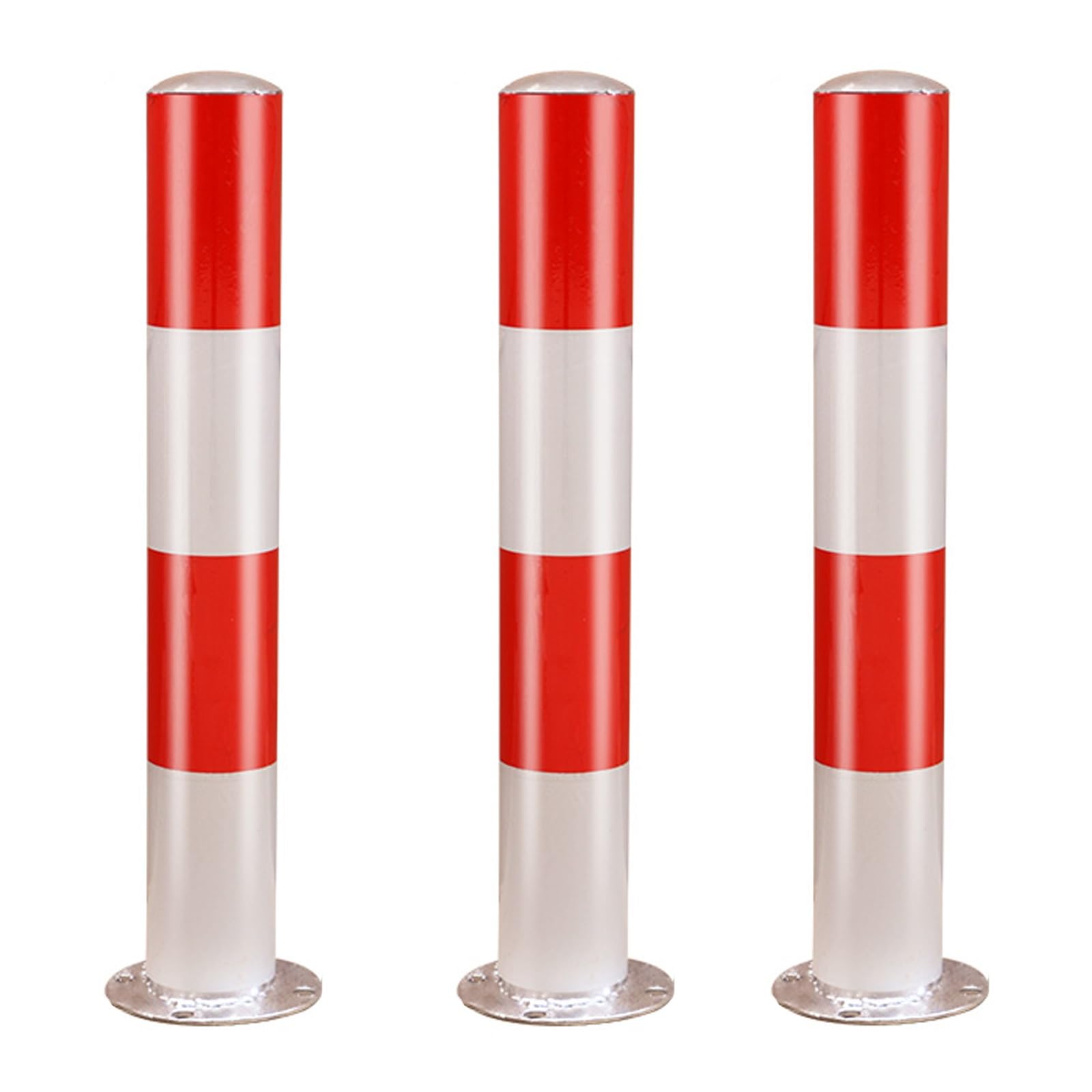 Sicherheitspoller Kollisionsvermeidung, Parkplatzsperre Pfosten, Mit Befestigungsschrauben, Warnsäule, Reflektierende Parkbarrieren, Warnhinweis Zum Schutz Vor Anfahrschäden(Red (3pcs),8.9*60cm/3.5*23 von GSATREY