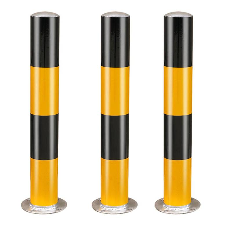 Sicherheitspoller Kollisionsvermeidung, Parkplatzsperre Pfosten, Mit Befestigungsschrauben, Warnsäule, Reflektierende Parkbarrieren, Warnhinweis Zum Schutz Vor Anfahrschäden(Yellow (3pcs),8.9*60cm/3.5 von GSATREY