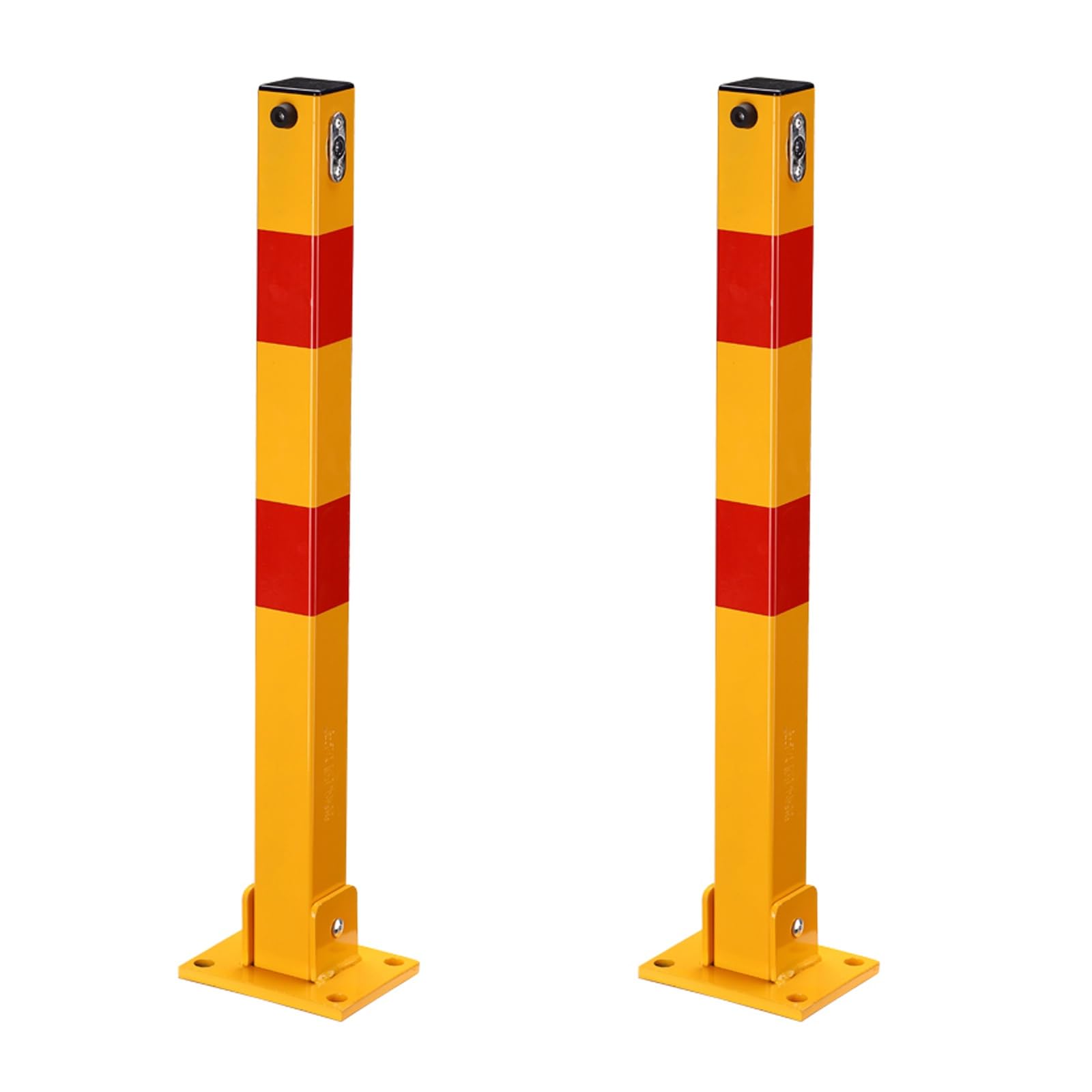 Stahl-Sicherheitspoller, Parkpoller, Verkehrspfosten Mit Reflektierenden Kragen, Parkpfosten-Poller, Warnsäule, for Garagenplatz Für Parksperre, Verkehrssicherheit(Red (2pcs)) von GSATREY