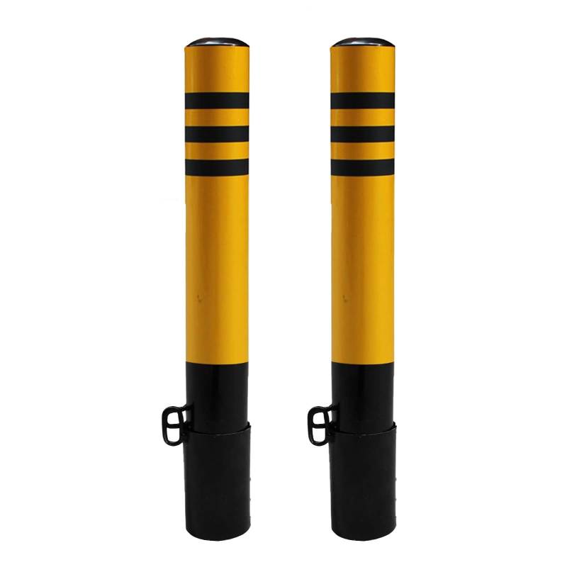 Straße Sicherheitspoller, Abnehmbarer Rammschutz-Poller Für Parkplatz, Barriere Reflektierende Säule, Kollisionsvermeidung, For Den Industriellen, Gewerblichen, Einfahrtsschutz(Yellow (2pcs),60cm/23.6 von GSATREY