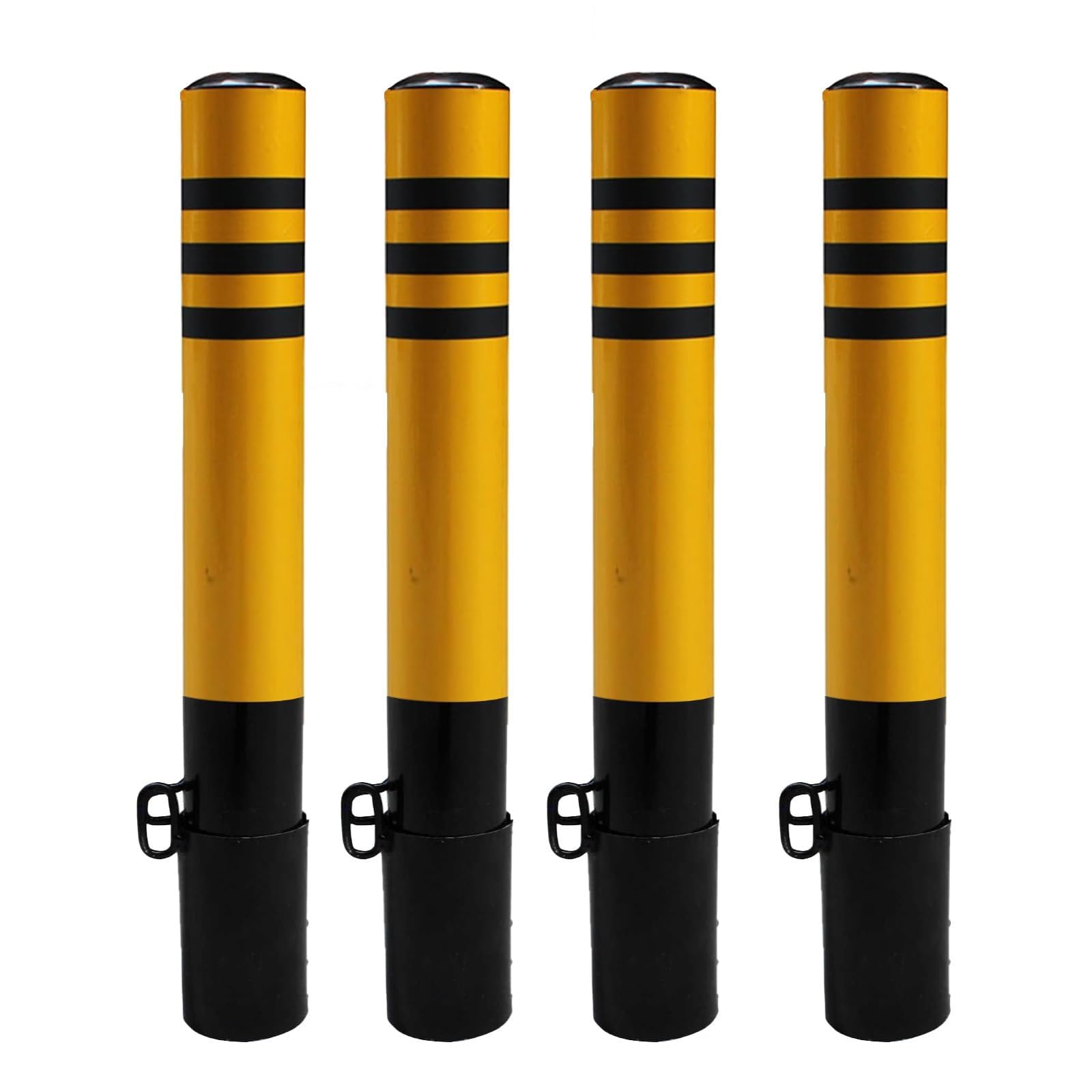 Straße Sicherheitspoller, Abnehmbarer Rammschutz-Poller Für Parkplatz, Barriere Reflektierende Säule, Kollisionsvermeidung, For Den Industriellen, Gewerblichen, Einfahrtsschutz(Yellow (4pcs),60cm/23.6 von GSATREY