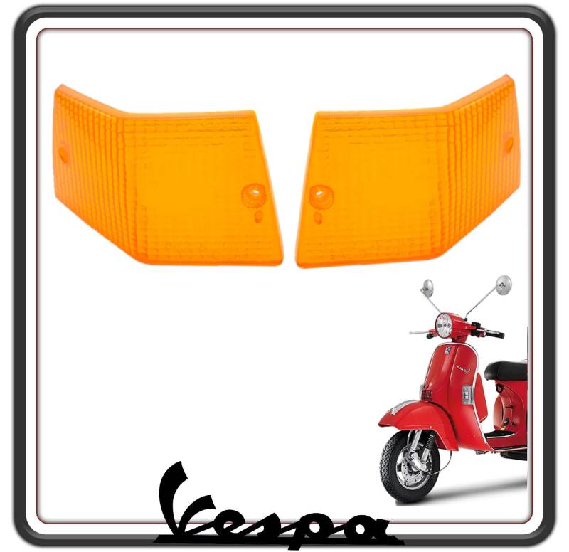 Set mit zwei Strasssteinen aus Kunststoff, Blinkerglas hinten, orange, für Vespa PX 125 150 200 – Vespa Arcobaleno von GSC RICAMBI SRL