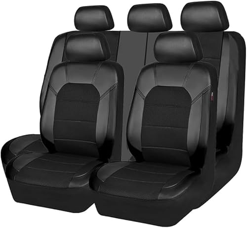 GSDOMJ Autositzbezüge passend für Clio Duster Clio 4 Espace Seat Leon Ibiza Mitsubishi Lancer X Pajero Outlander Lancer Subaru Forester Stuhl, Premium-Komfortmaterialien, allgemeine Autoteile, schwarz von GSDOMJ